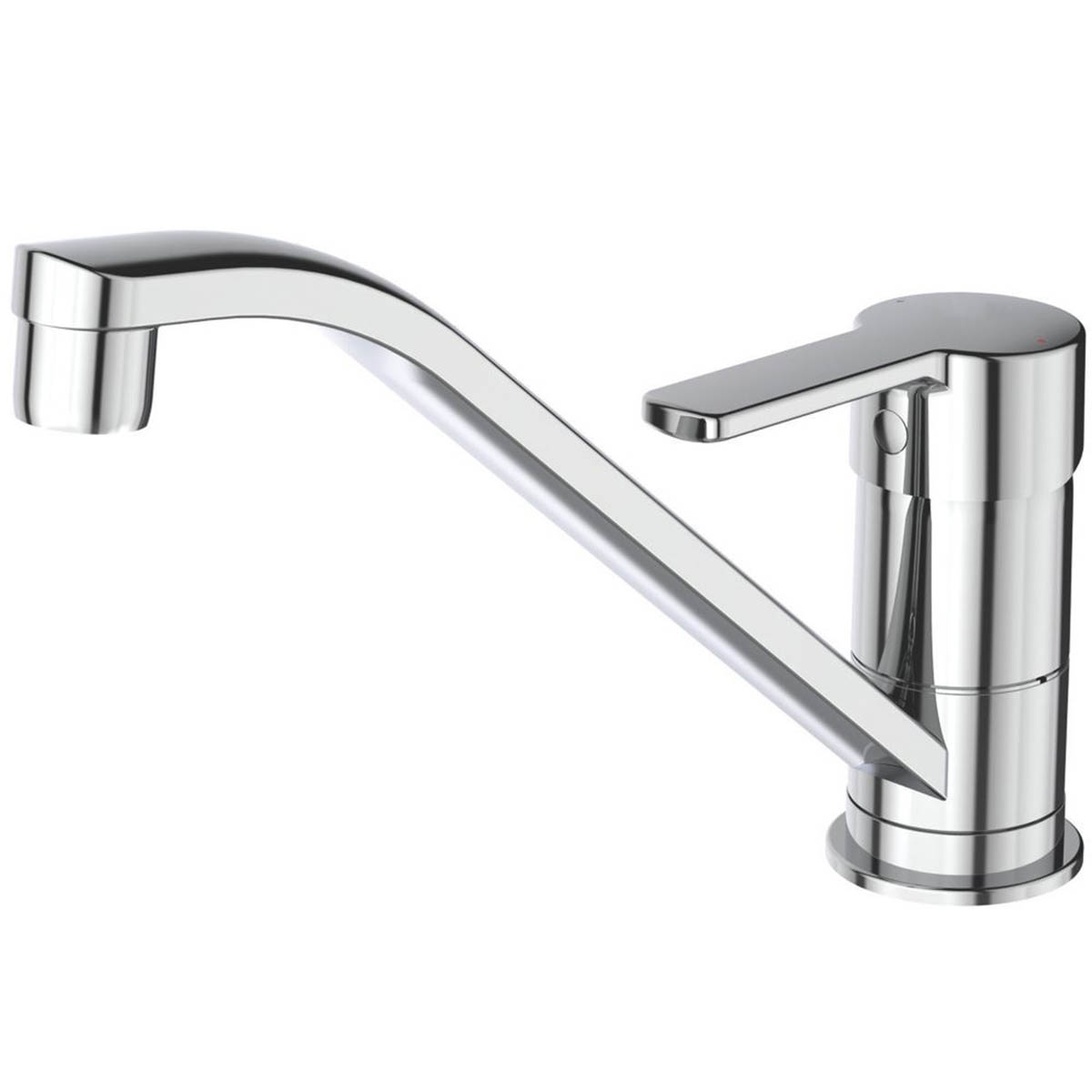 Kitchen Tap Mono Mixer Chrome Single Lever Long Armed Spout Contemporary Faucet - Image 2