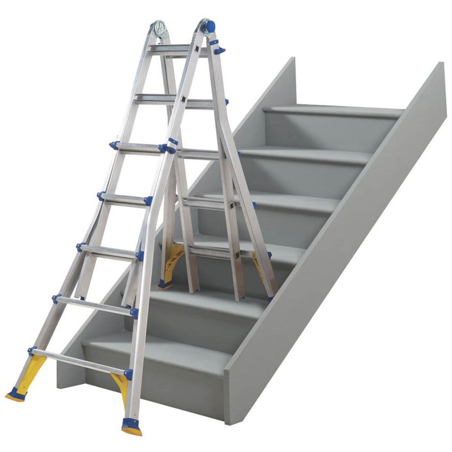 Werner Combination Ladder 5.1m  Aluminium Telescopic Non Slip Wide Flare Compact - Image 6