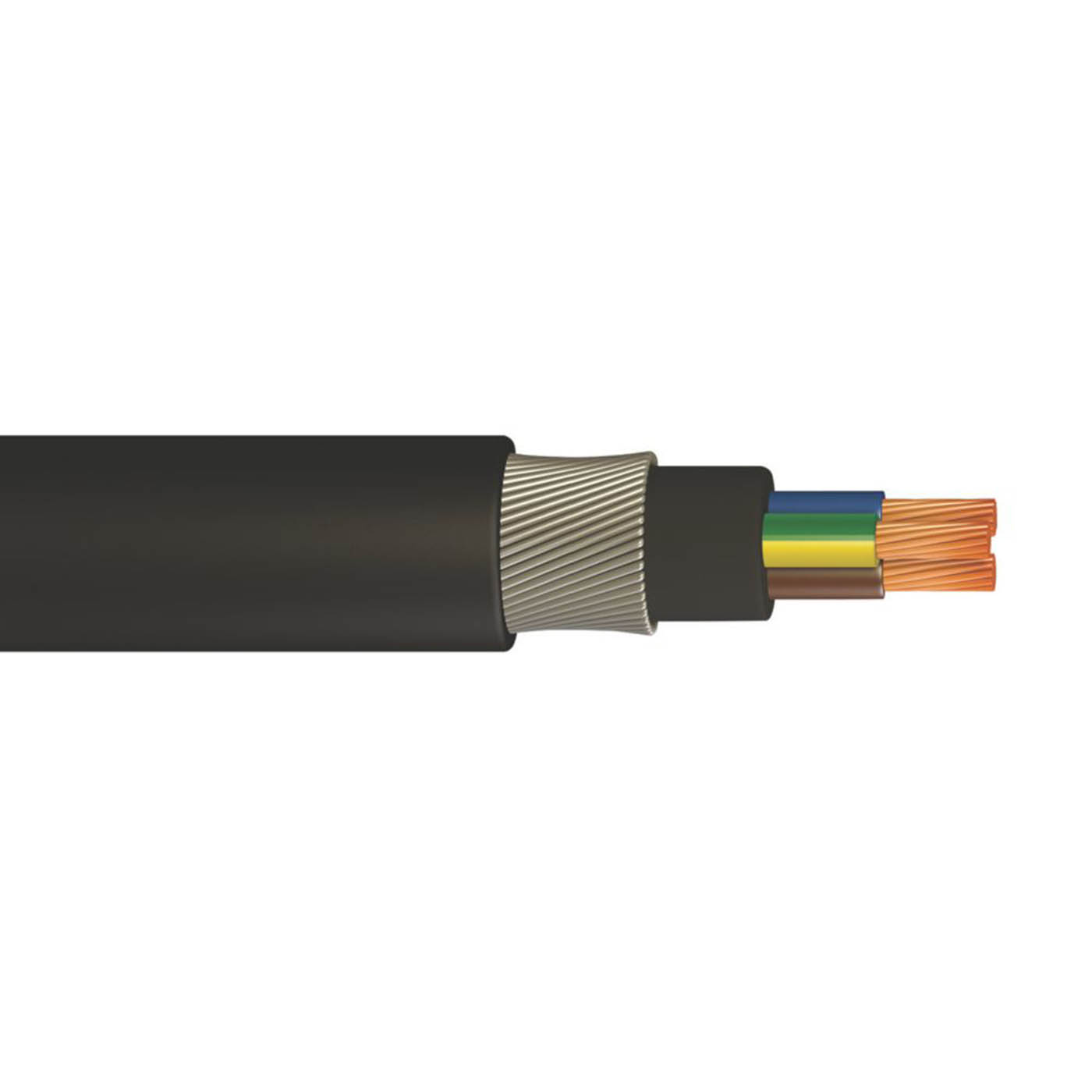 Time Armoured Cable 6943X Black 3 Core 1.5mm² Round Indoor Outdoor Coil 25m - Image 1
