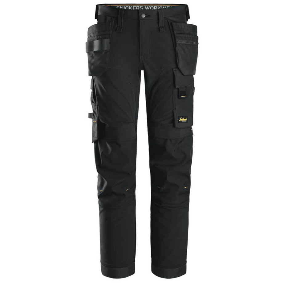 Snickers Mens Work Trousers Shell Stretch Black Slim Fit Pockets 35" W 30" L - Image 1