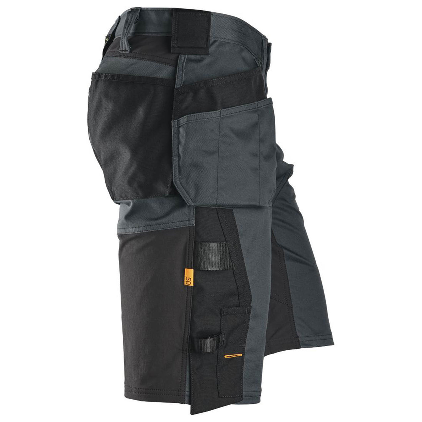 Snickers 6151 Stretch Work Shorts Steel Grey / Black 36" W - Image 3