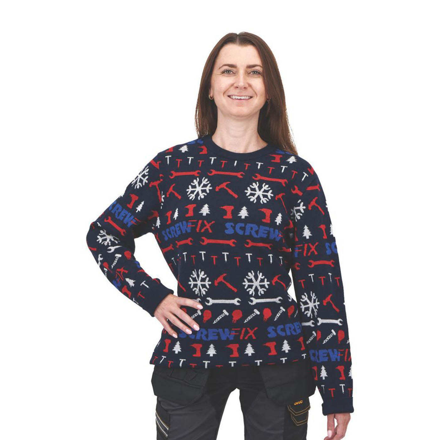Site Christmas Work Jumper Mens Blue Pullover Sweatshirt Large 45in Chest - Image 4