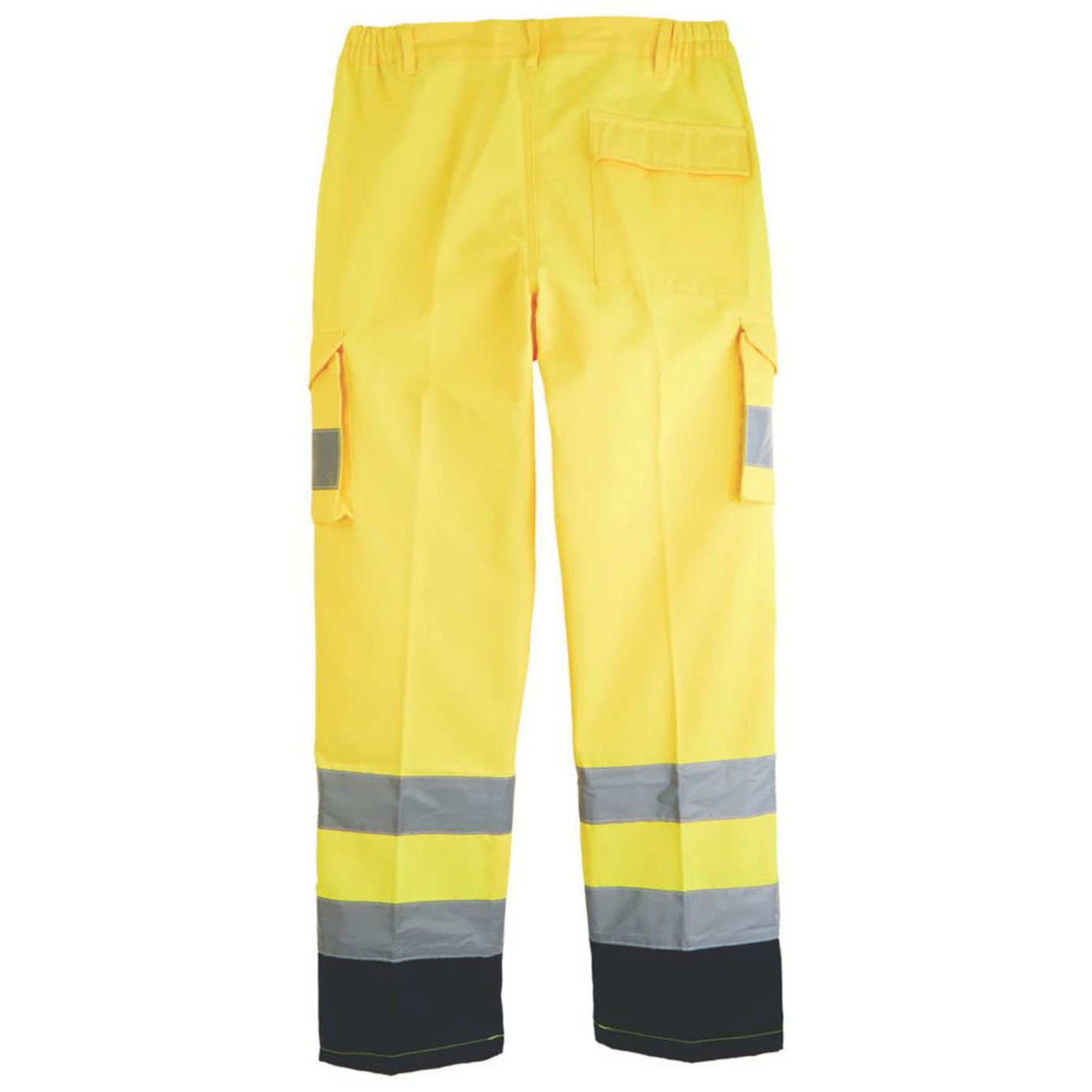 Hi-Vis Work Trousers Unisex Regular Fit Yellow Cargo Multi Pockets 30W 31L - Image 3