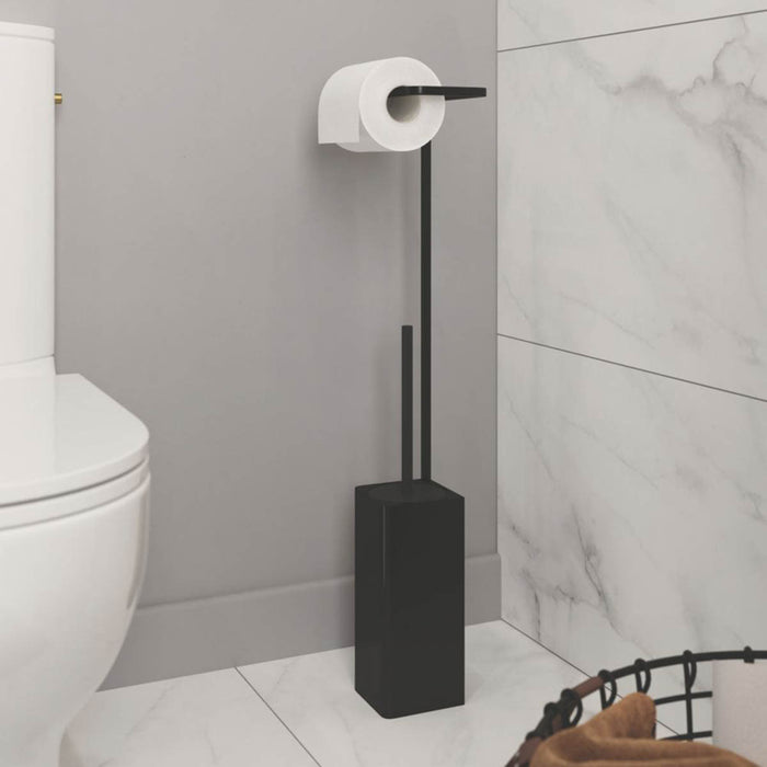 Elland Toilet Brush & Roll Holder Black - Image 3