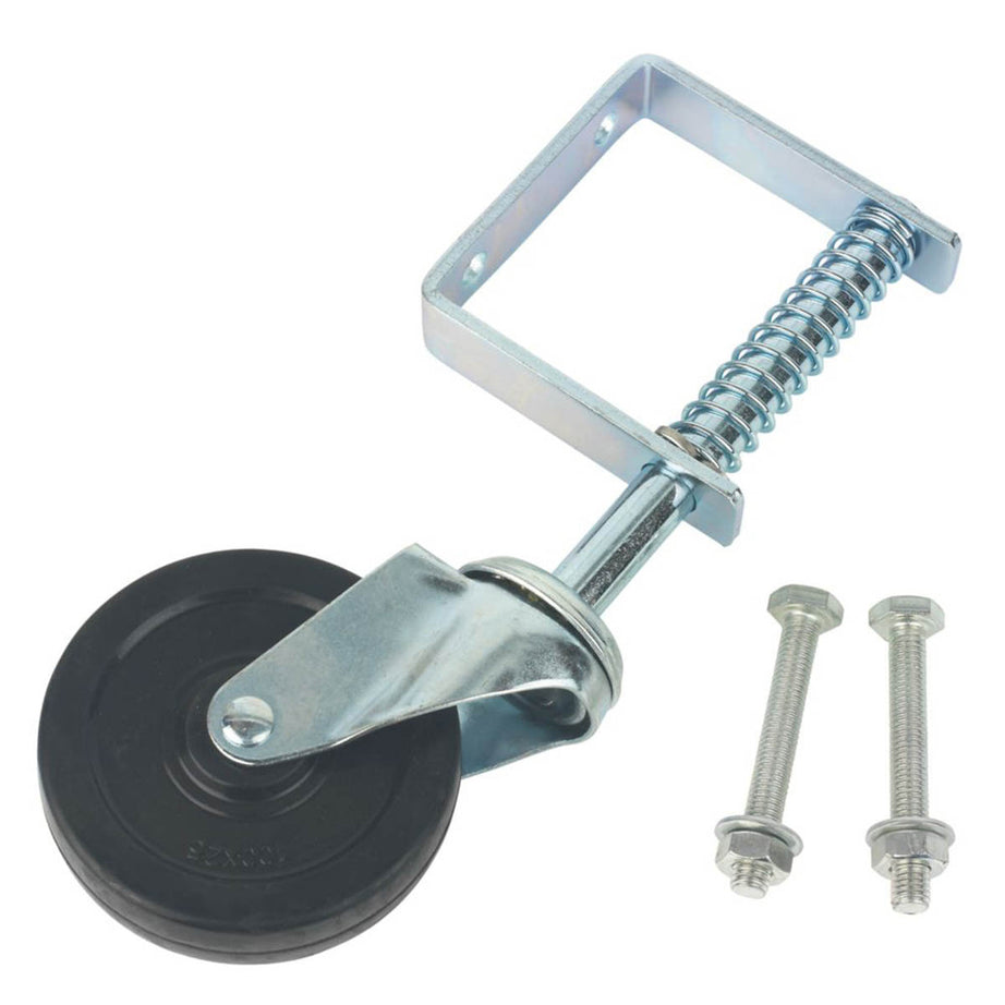 GateMate Gate Wheel Spring Loaded Medium Duty Unbraked 100mm Silver Zinc Plated - Image 2