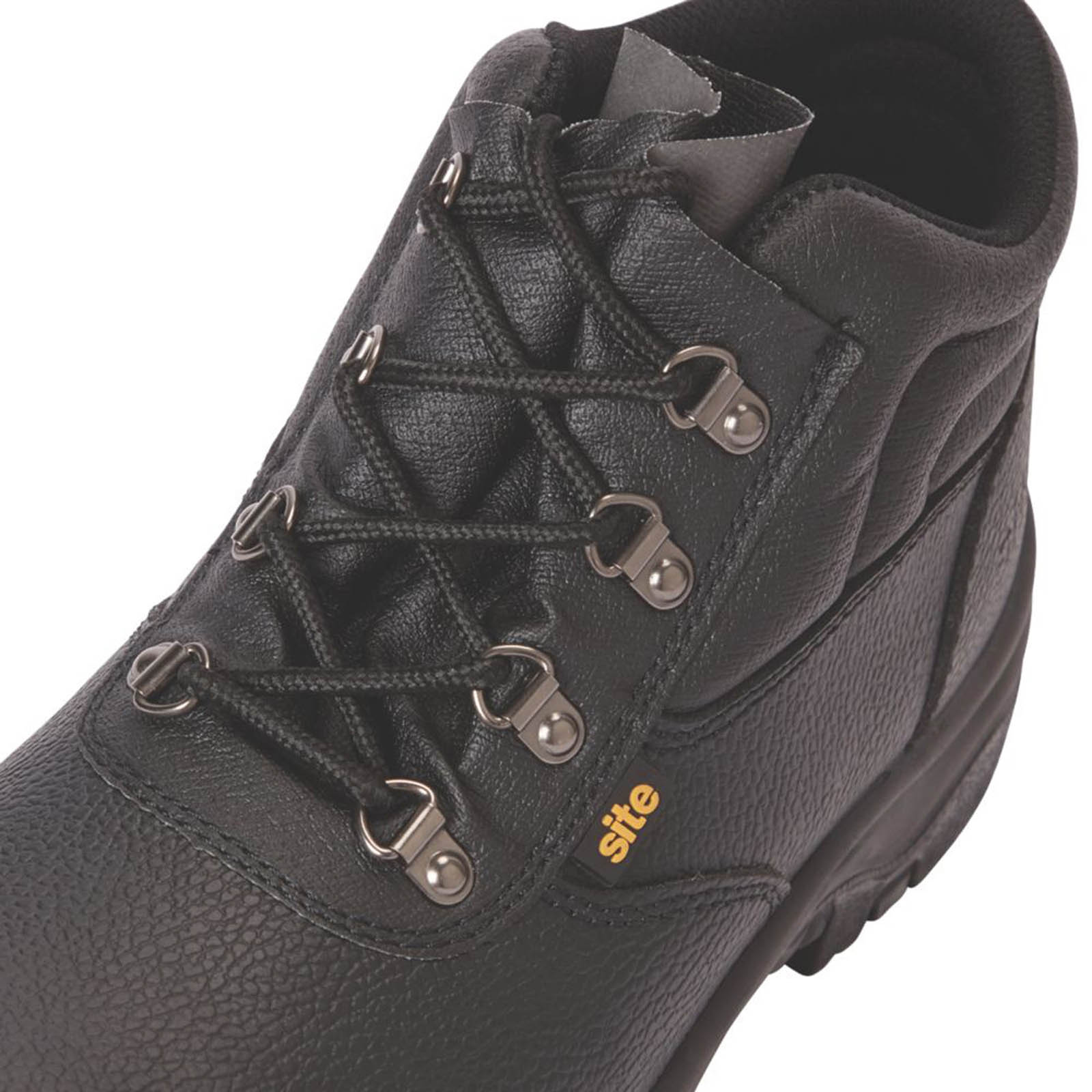 Site Safety Boots Mens Standard Fit Black Leather Work Shoes Steel Toe Size 9 - Image 4