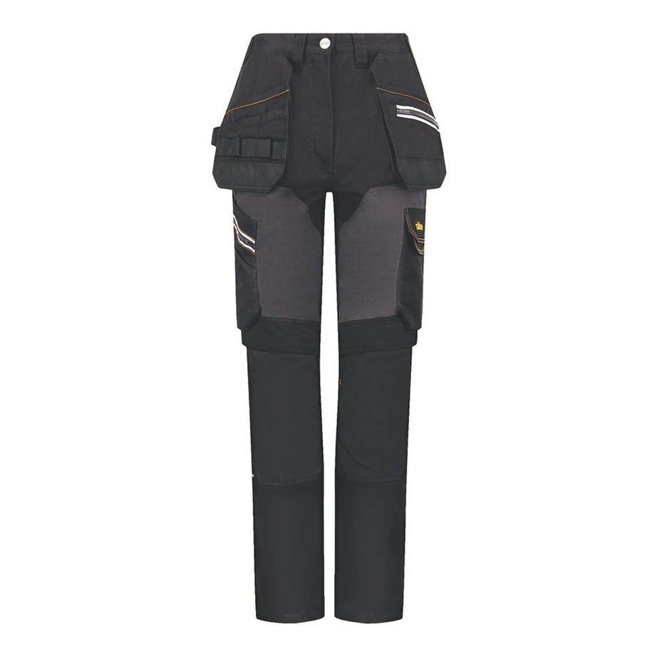 Site Work Trousers Women's Cargo Combat Black/Grey Multi Pockets Size 16 31"L - Image 1