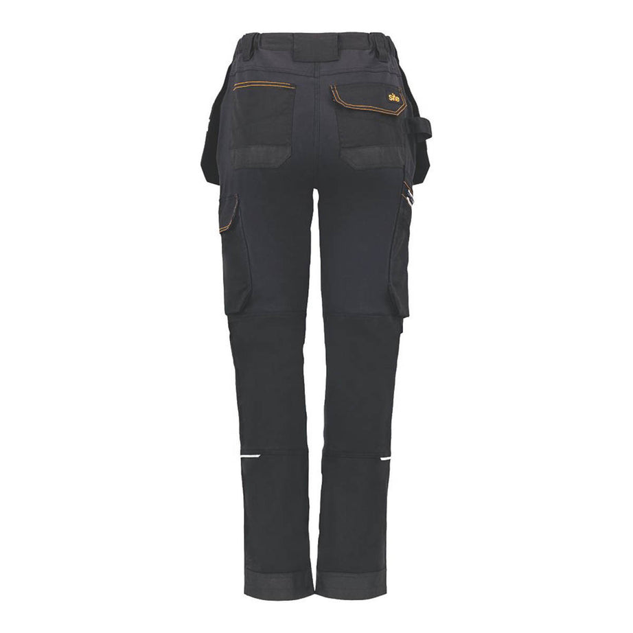 Site Work Trousers Women's Cargo Combat Black/Grey Multi Pockets Size 16 31"L - Image 2