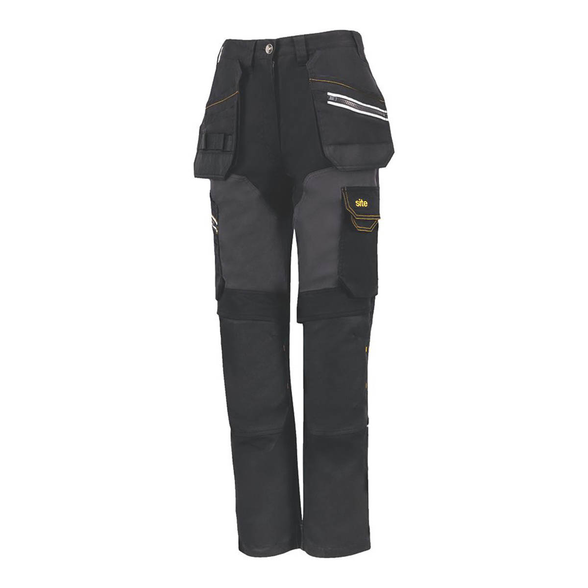 Site Work Trousers Women's Cargo Combat Black/Grey Multi Pockets Size 16 31"L - Image 3