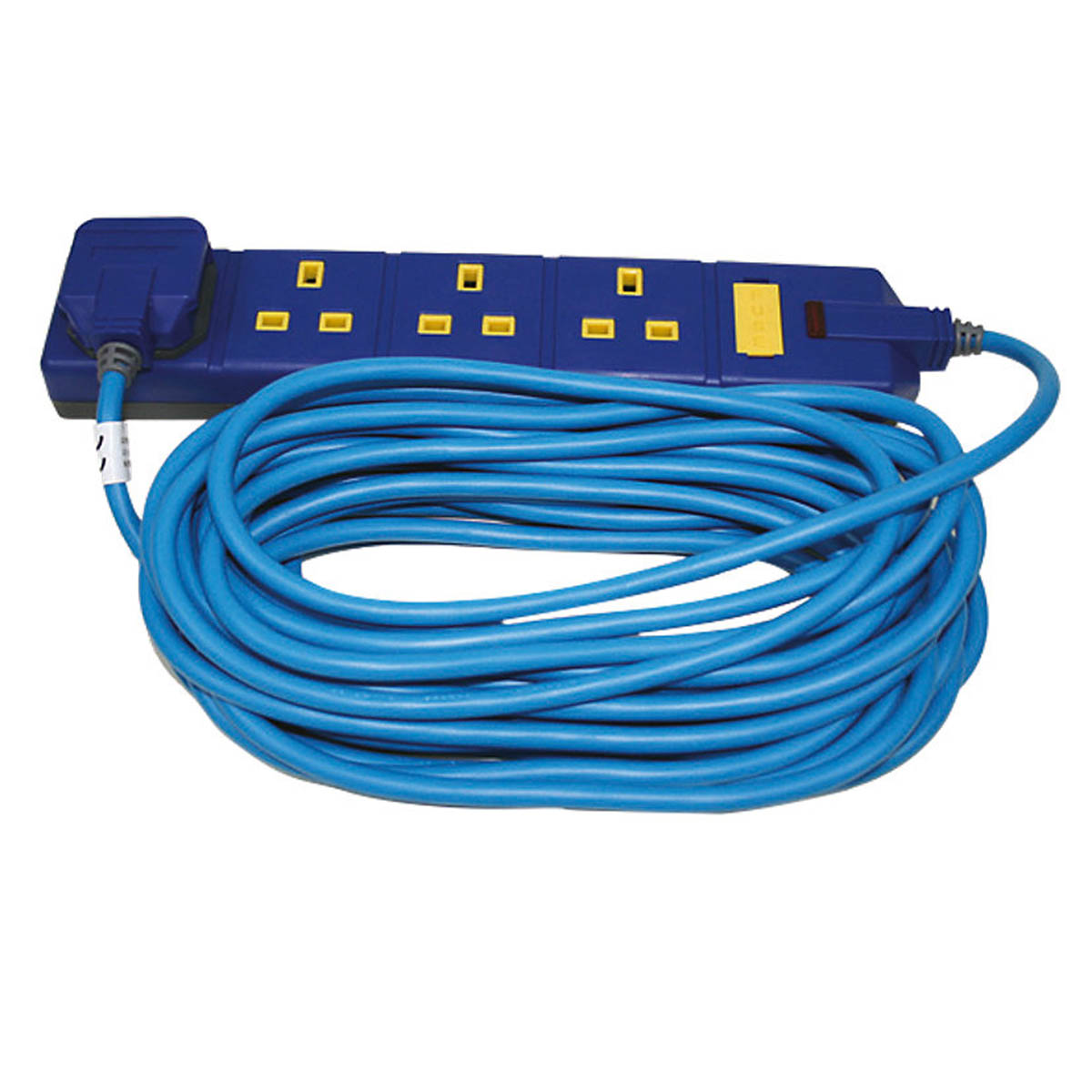 Masterplug Socket 4 Gang Heavy Duty Extension Lead Overload Protection 10m - Image 1