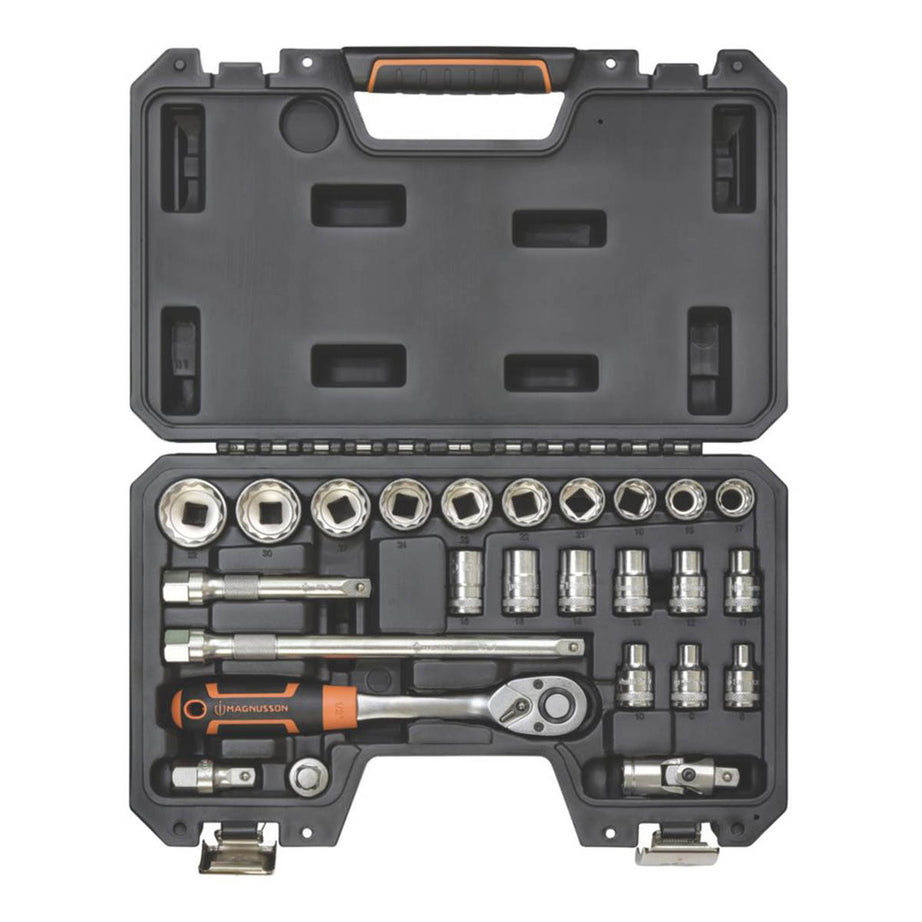 Magnusson Socket Set 1/2" Drive 12 Point Hardened Ratchet Case Pack Of 25 - Image 2
