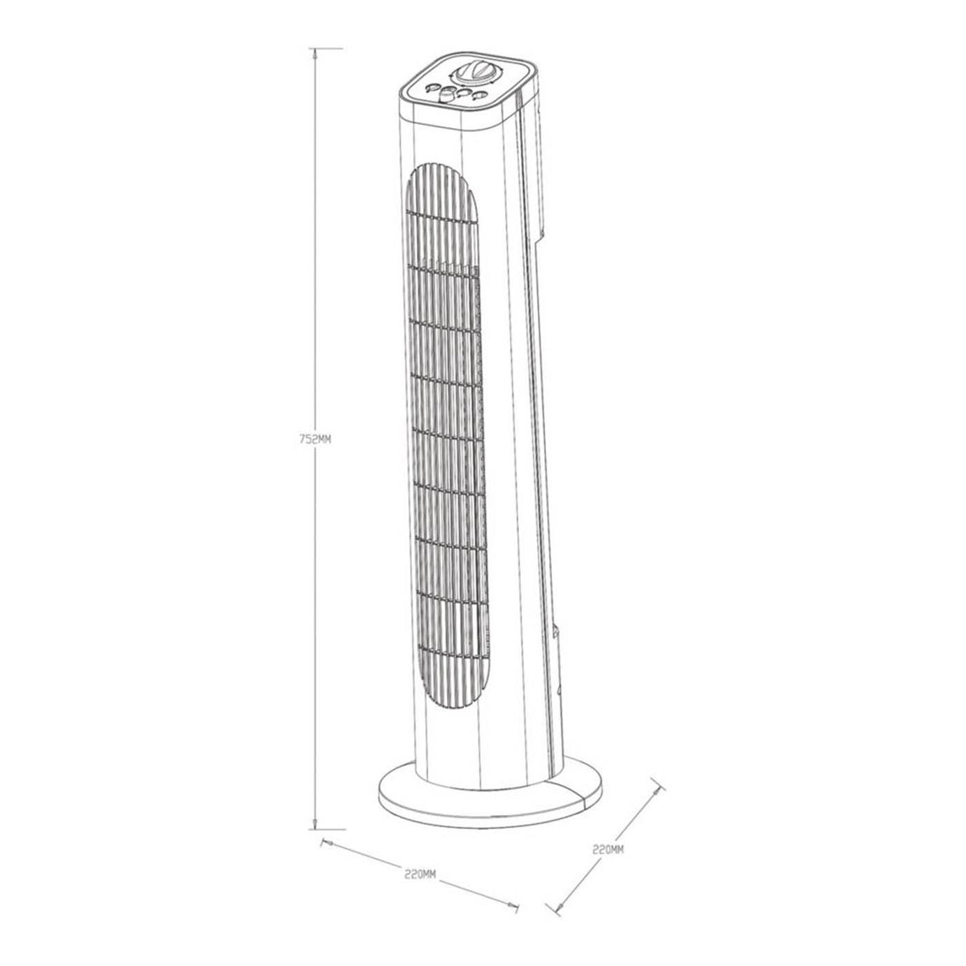 Oscillating Tower Fan 757mm - Image 5