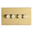 LED Dimmer Wall Switch 4-Gang 2-Way Brushed Brass Rotary Push On/Off Screwless - Image 2