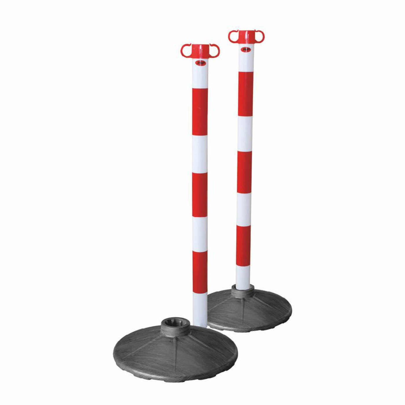 JSP Support Posts Bases For Barrier Chain Red White Durable Lightweight 2 Pack - Image 1
