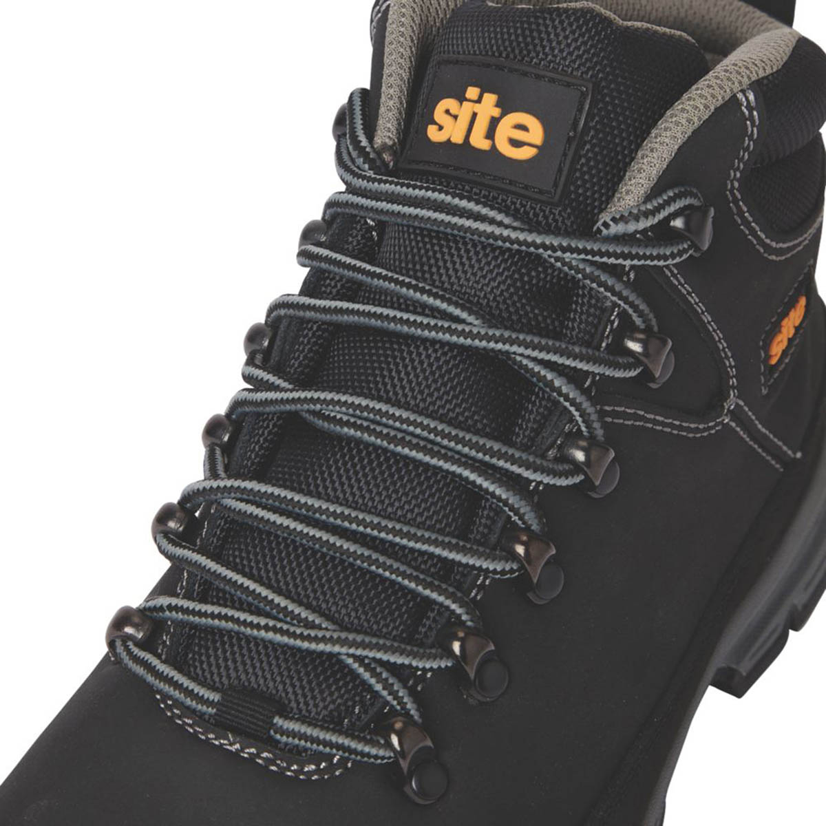 Site Safety Boots Unisex Standard Fit Black Leather Work Shoes Steel Toe Size 8 - Image 5
