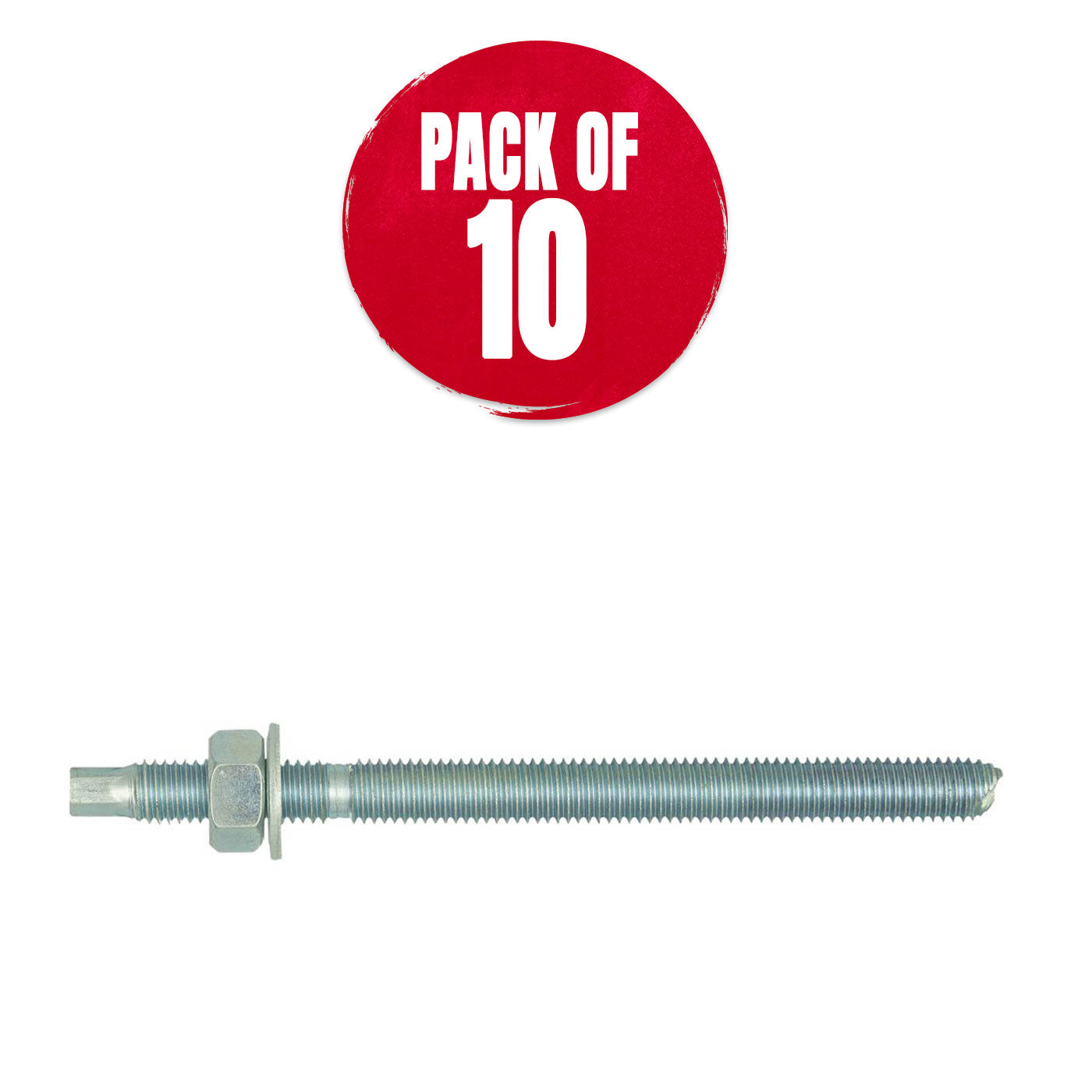 Rawlplug Studs Stainless Steel Hex Head Chisel End M12 x 160mm 10 Pack - Image 1