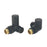 Radiator Valves Black Round Corner Manual Corner Brass 15mm x 1/2" 2 Pack - Image 1