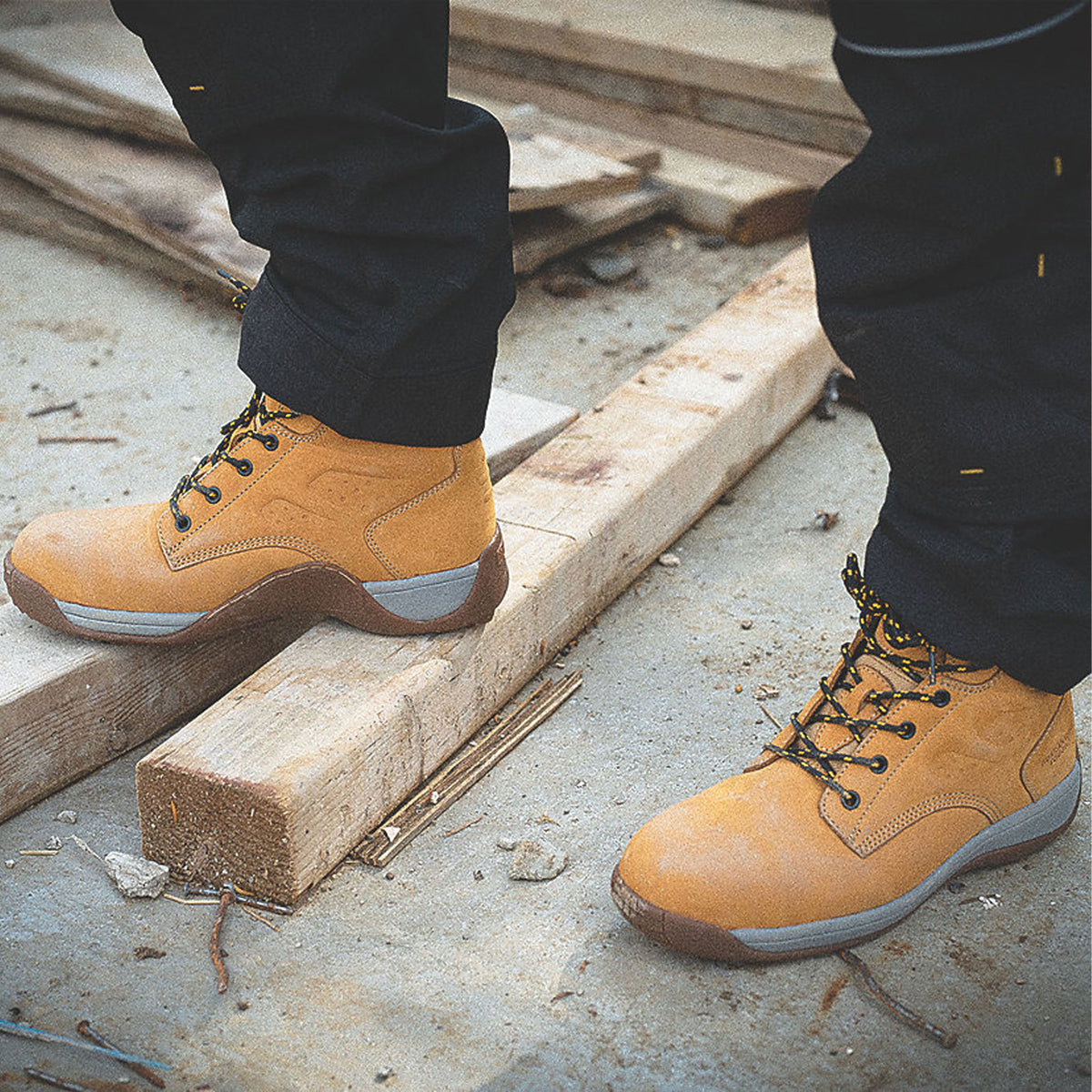DeWalt Safety Boots Honey Yellow Leather Lightweight Flexible Size 6 - Image 7