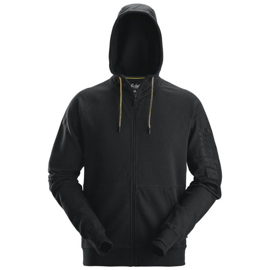 Snickers Work Hoodie Mens Black Full Zip Breathable Pockets 2X Large 52" Chest - Image 1