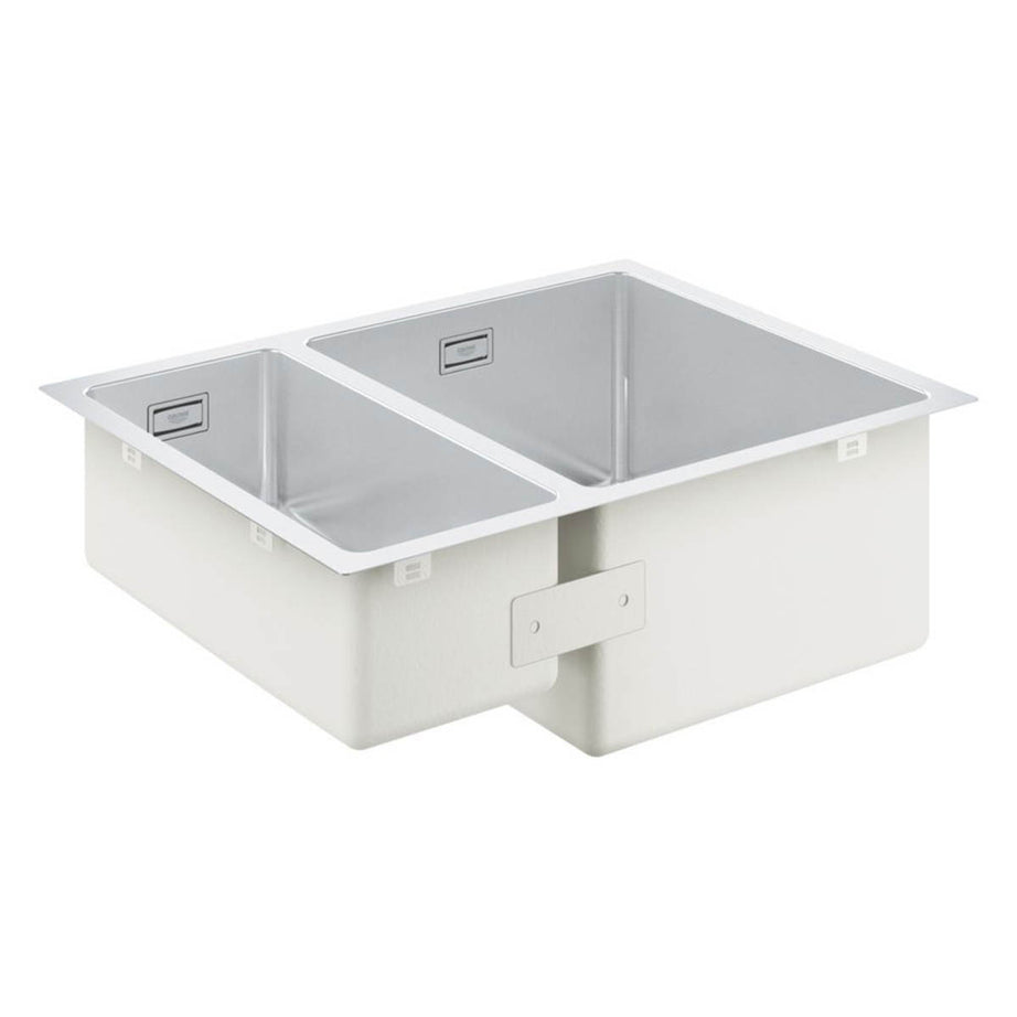 Grohe Undermount Kitchen Sink 1.5 Bowl Stainless Steel Right Handed 595x450mm - Image 3