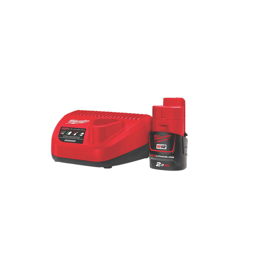 Milwaukee Battery & Charger Set for M12 Tools 12V 1x2.0Ah - Image 1