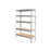 5 Tier Shelving Unit Galvanised Steel MDF Rivet Silver Corrosion Resistant - Image 1