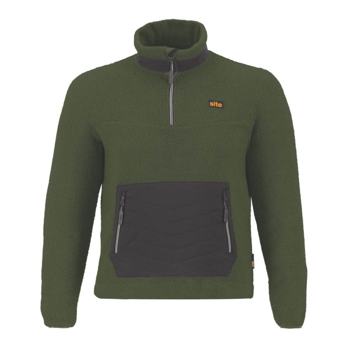 Mens Work Fleece Warm Front Pocket Green Black Comfort Medium 42" Chest - Image 3