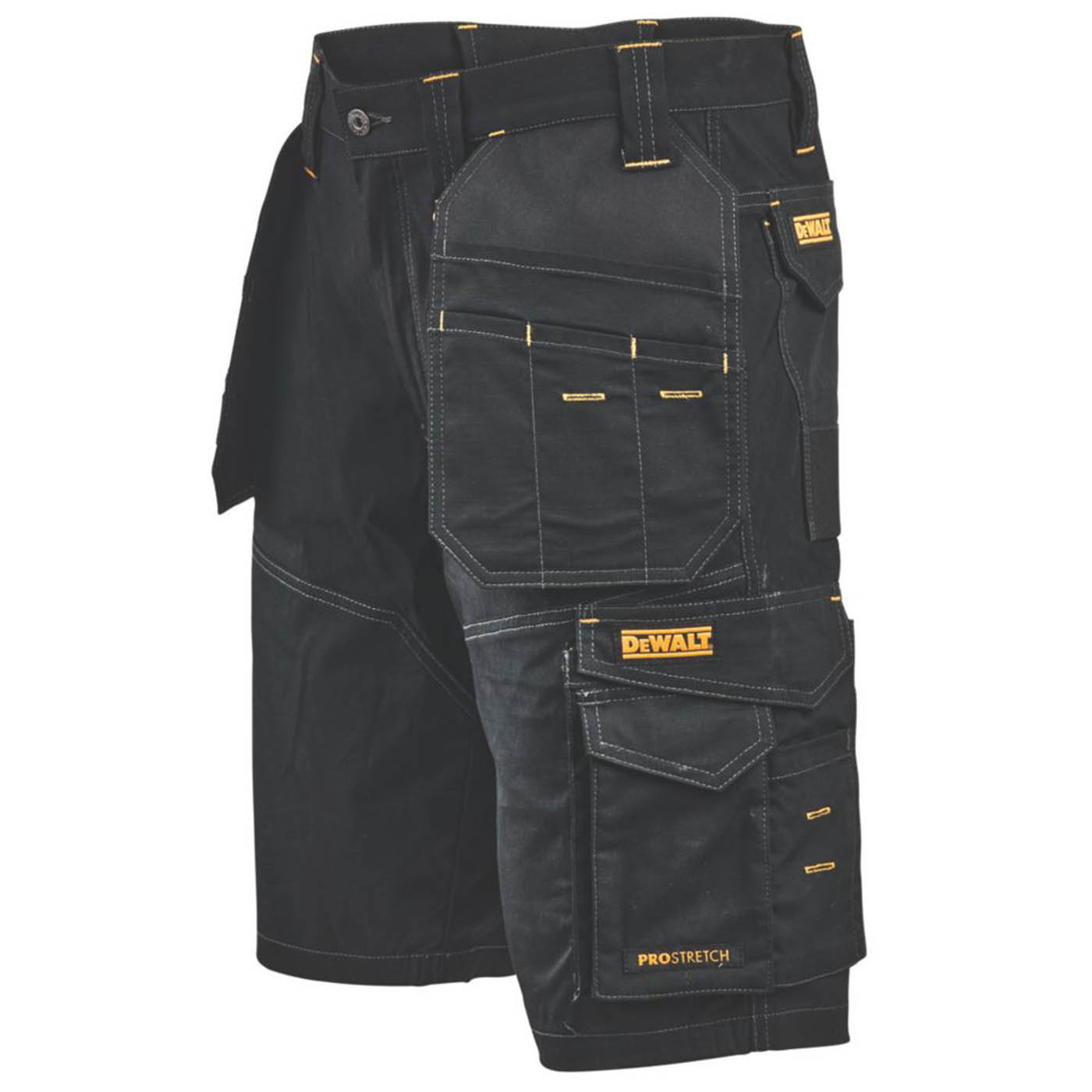 DeWalt Mens Shorts Black 7 Pocket 4 Way Stretch Breathable Comfortable 30" W - Image 1