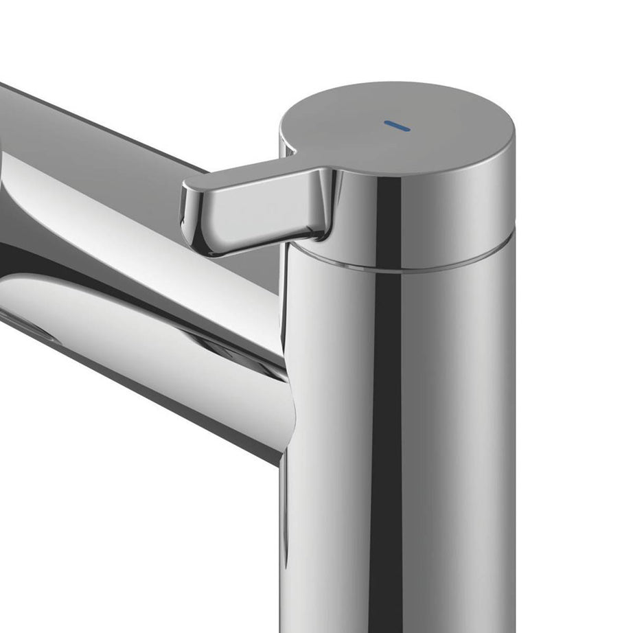 Swirl Bath Mixer Tap Chrome Brass Dual Lever Deck Mounted Round Modern 192mm - Image 3