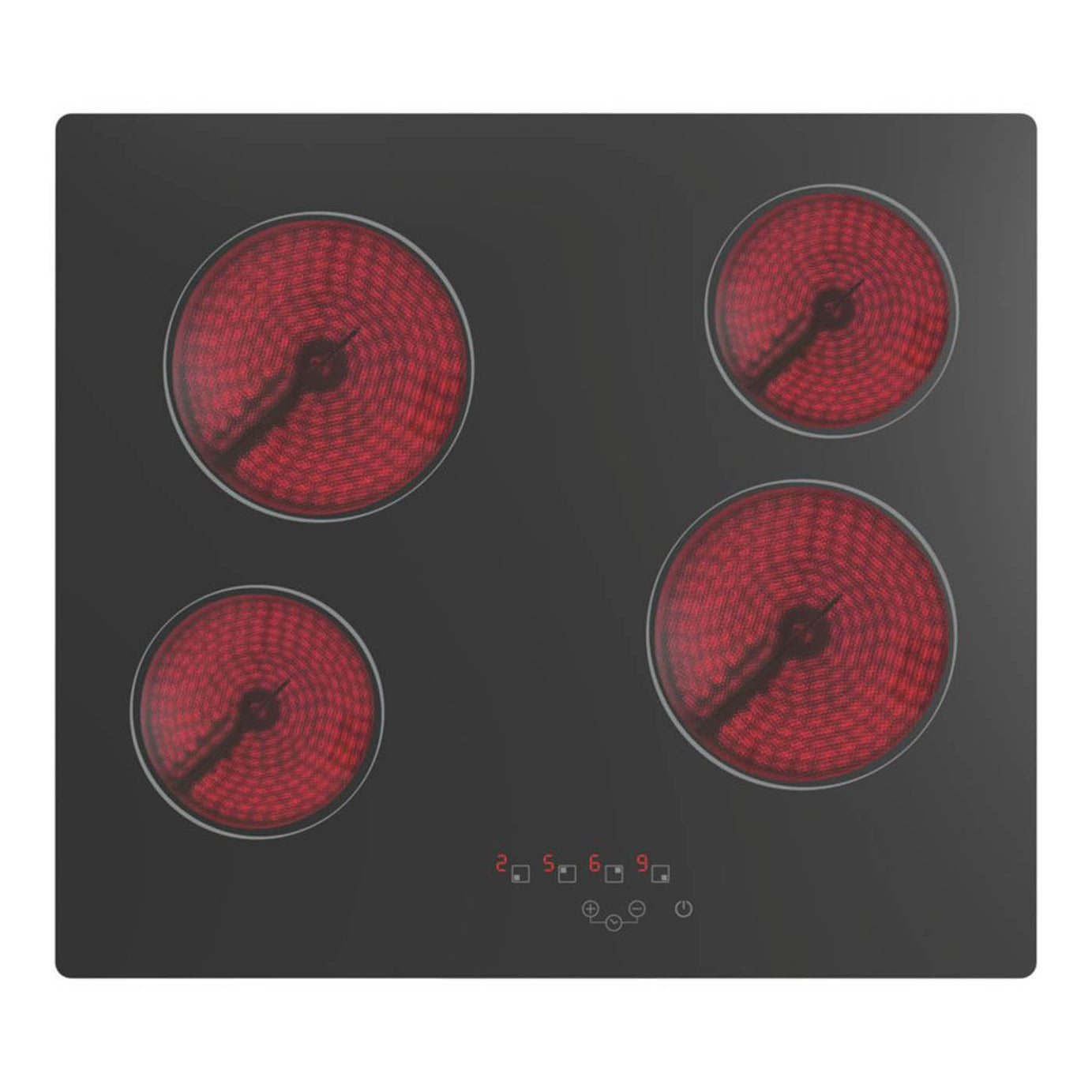 Ceramic Hob Electric Black 4 Zone Touch Control Built-In Glass Modern 590mm - Image 2