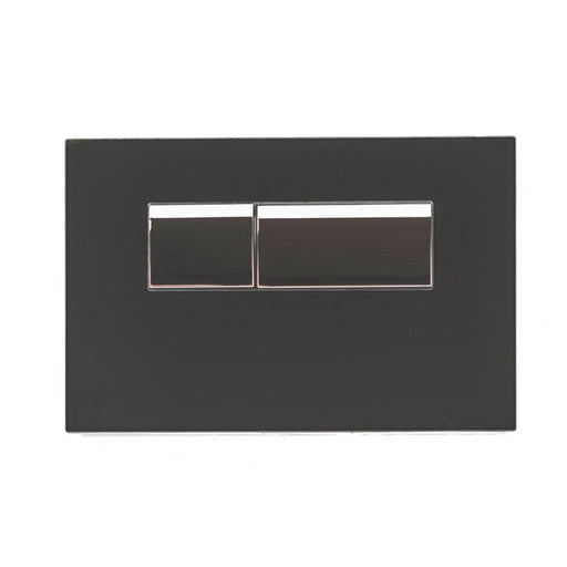 Fluidmaster Dual-Flush Plate Black Glass Toilet Push Button Demountable - Image 1