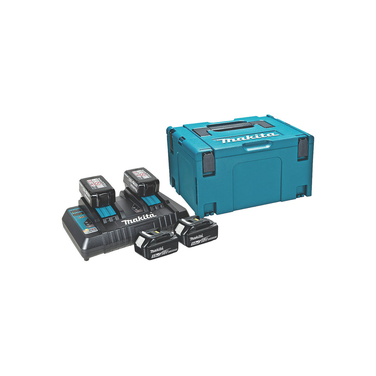 Makita Batteries & Charger Kit 5 Piece Set 4 x 5.0Ah Li-Ion LXT 197627-6 18V - Image 1