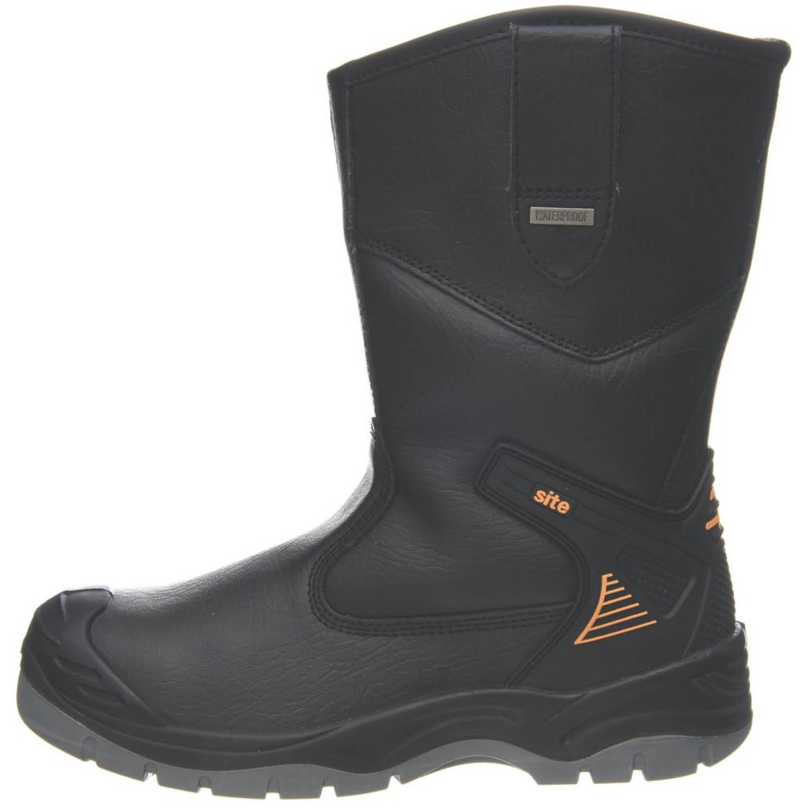 Site Safety Rigger Boots Mens Wide Fit Black Leather Steel Toe Shoes Size 10 - Image 1