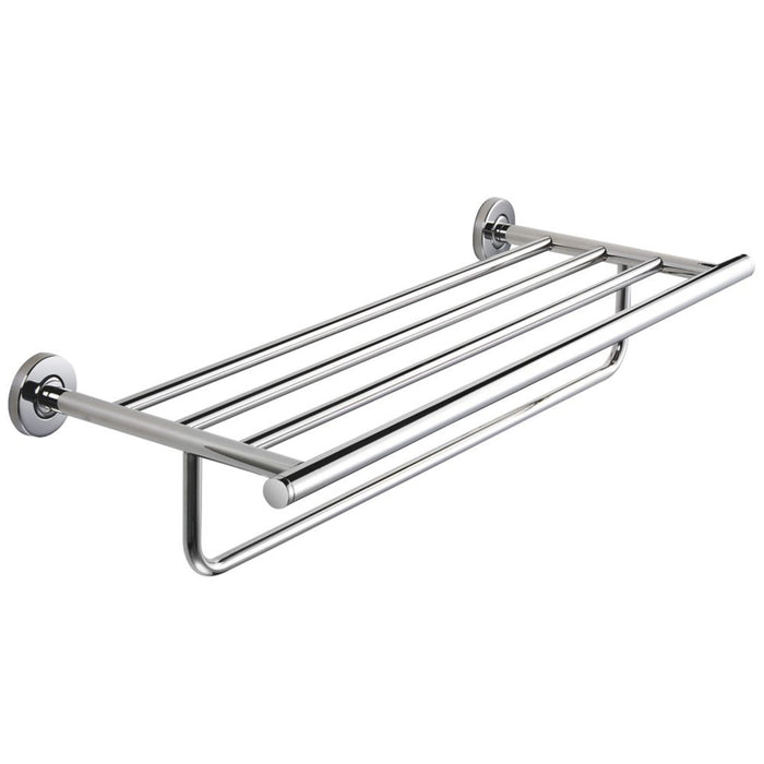 Towel Rail Shelf Chrome Wall-Mounted Bathroom Holder Rack Stainless Steel - Image 1