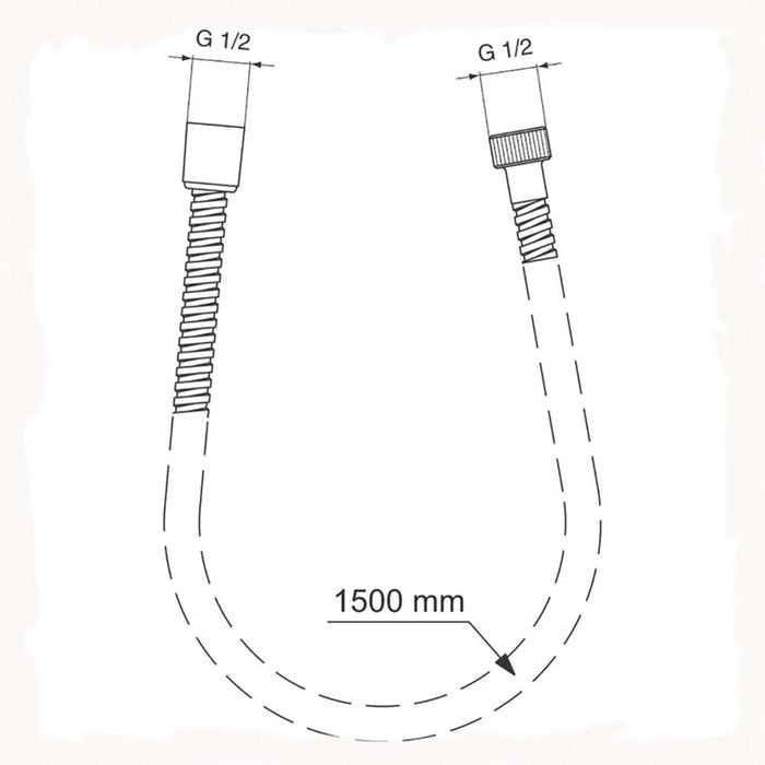 Shower Hose Flexible Stainless Steel Chrome Durable All Pressure Systems 1500mm - Image 2