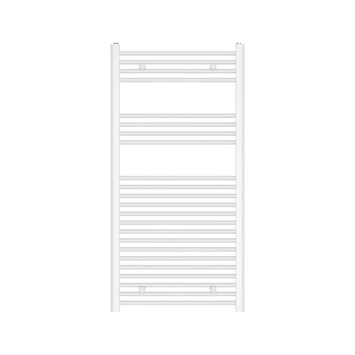 Bathroom Towel Rail Radiator Warmer Flat 120 x 60cm White Gloss Steel 2101BTU - Image 2