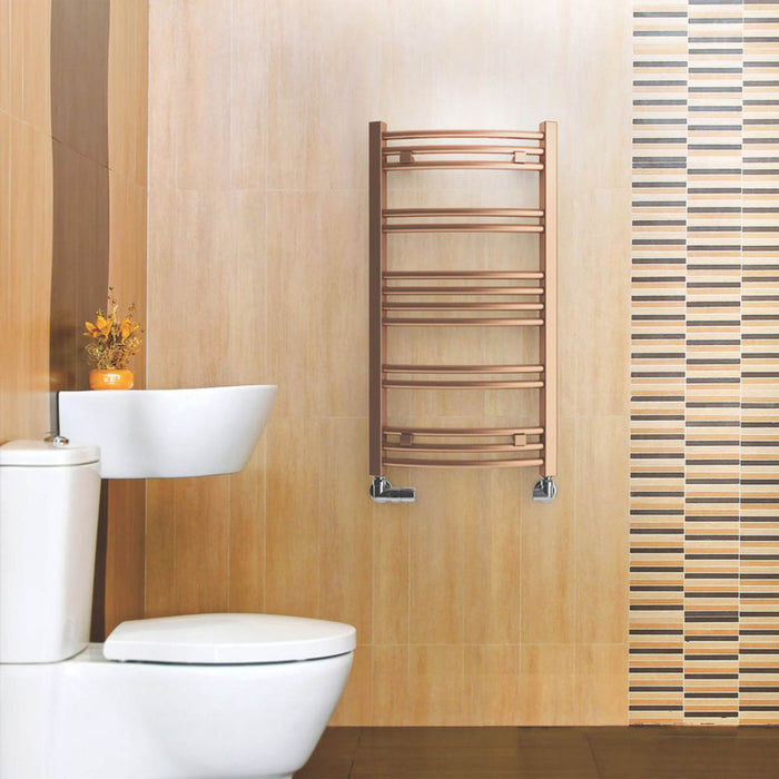 Towel Rail Radiator Copper Curved Bathroom Warmer Ladder 270W (H)753x(W)400mm - Image 3