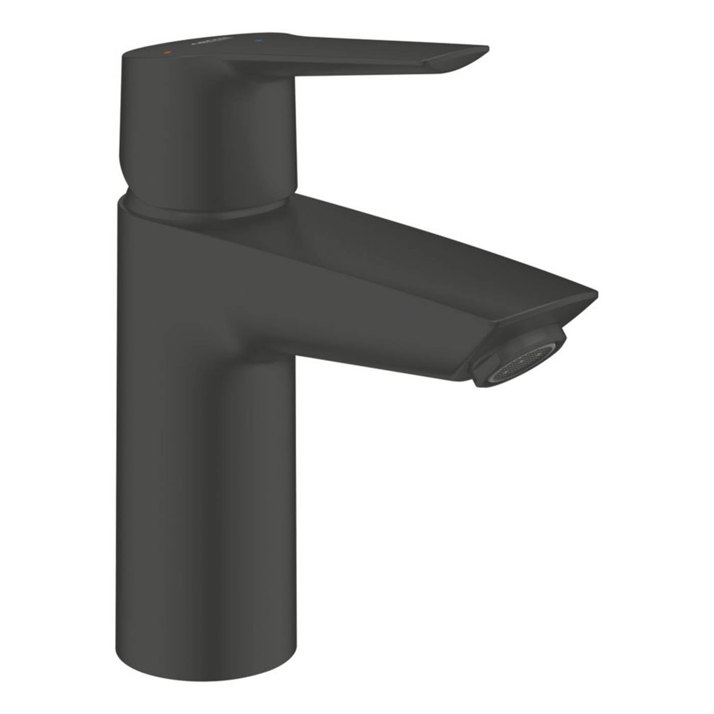 Grohe QuickFix Start Matt Black 165mm Standard Lever Mono Basin Mixer Tap  With Pop-Up Waste - Image 1