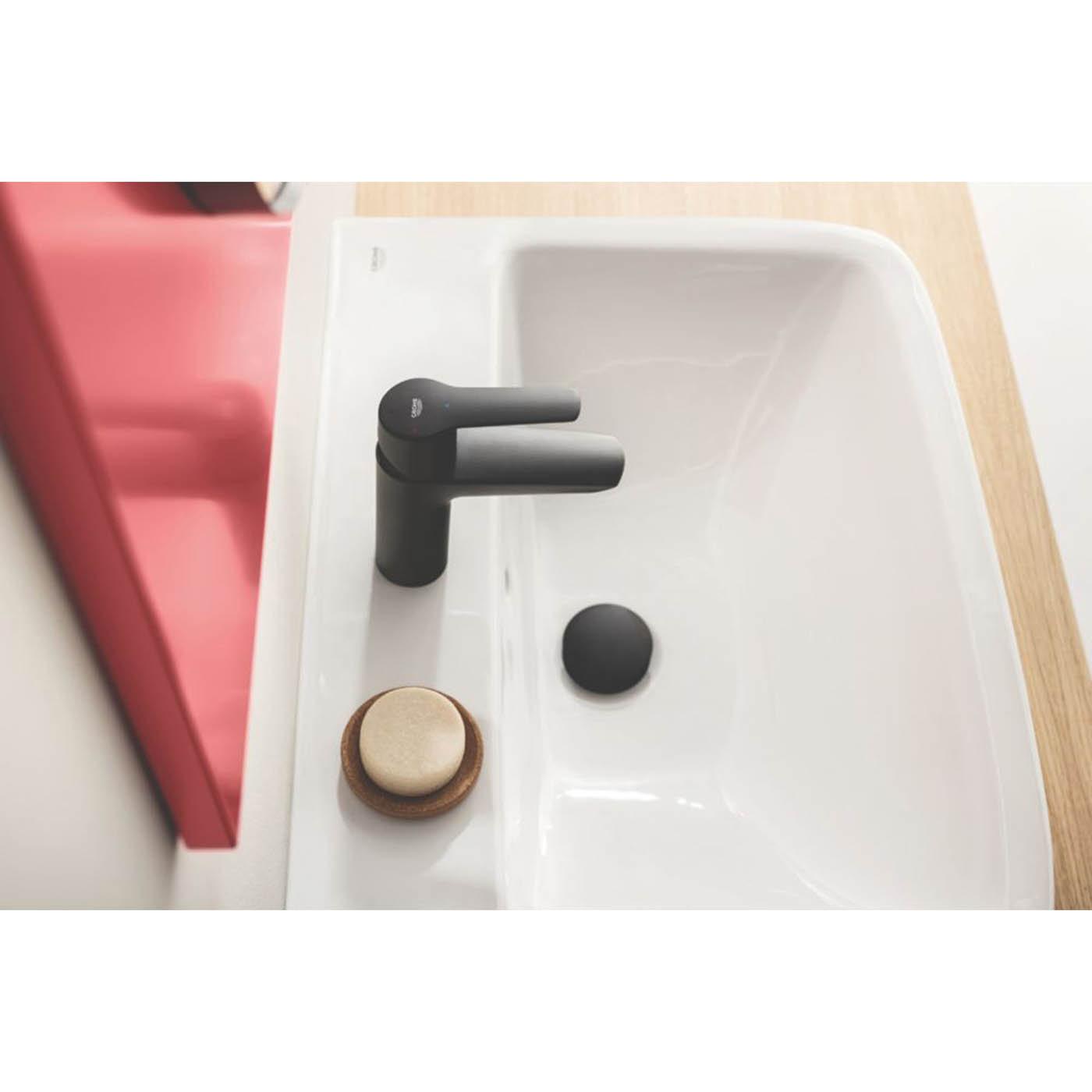Grohe QuickFix Start Matt Black 165mm Standard Lever Mono Basin Mixer Tap  With Pop-Up Waste - Image 3