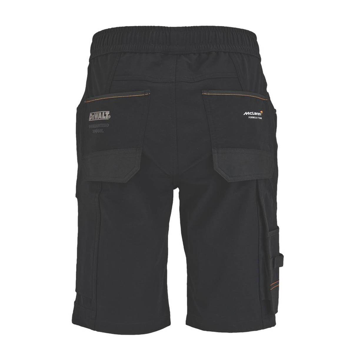 DeWalt Mens Work Shorts Jogger Black Stretch McLaren F1 Team Temple M 32-40" W - Image 3