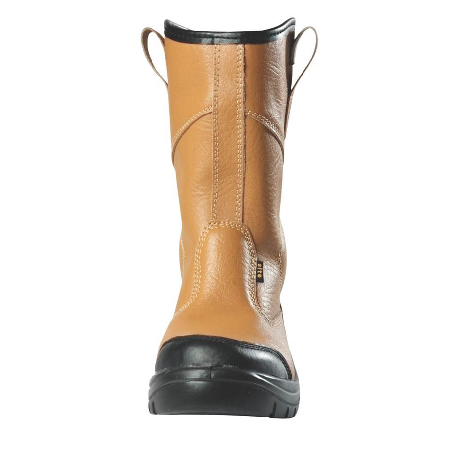 Site Mens Safety Rigger Boots Wide Fit Steel Toe Tan Slip On Leather Size 10 - Image 5
