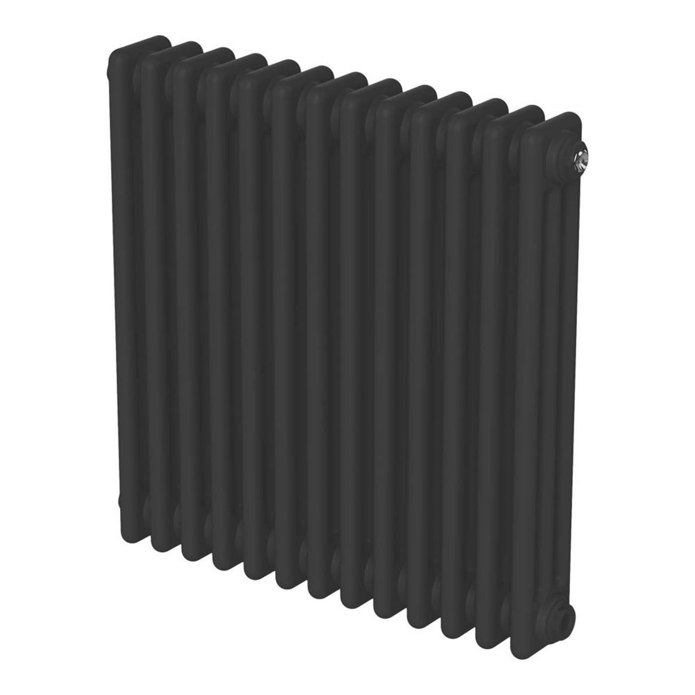 Flomasta 3 Column Radiator Black Horizontal Steel Traditional (H)60x(W)60.5cm - Image 1