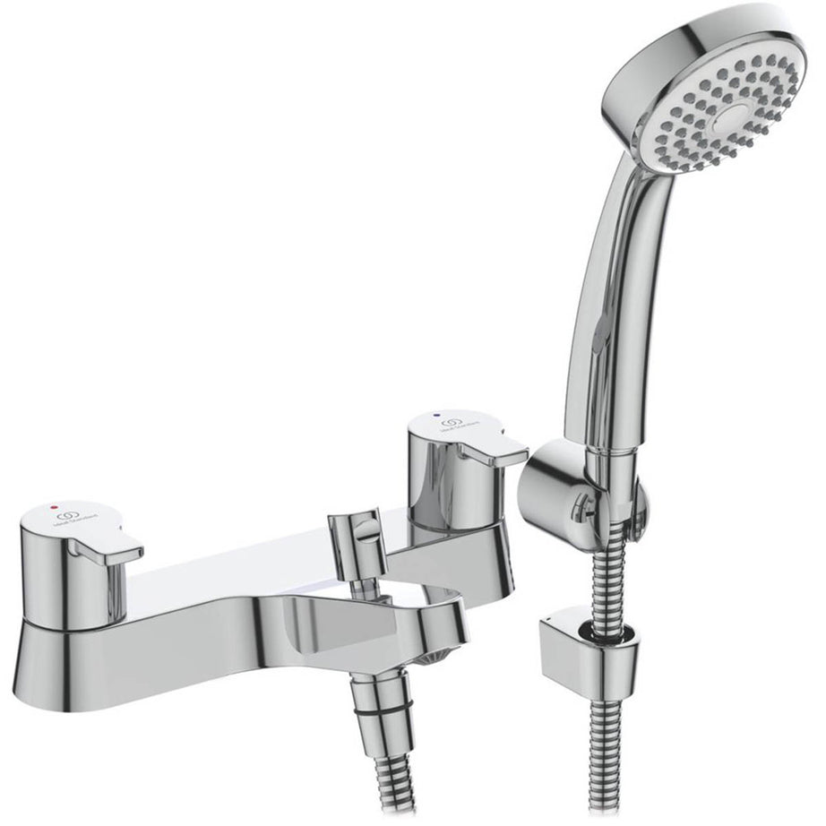 Ideal Standard Bath Shower Mixer Tap Handheld Dual Lever Deck-Mounted Chrome - Image 1
