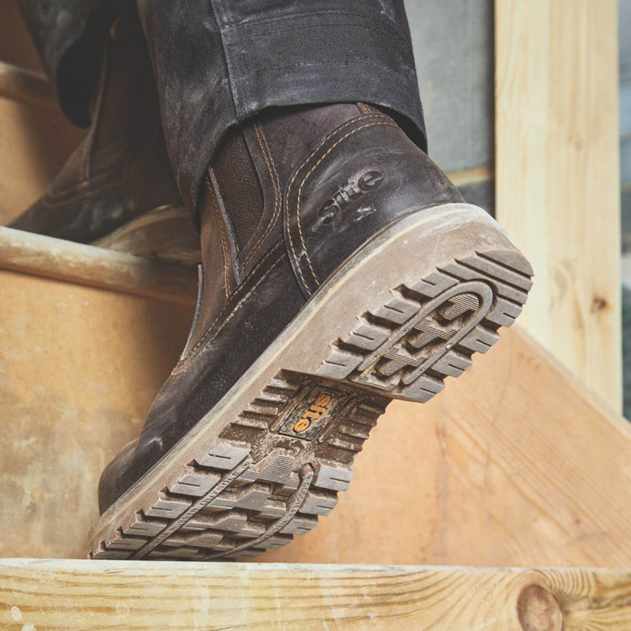 Site Safety Dealer Boots Womens Standard Fit Brown Leather Steel Toe Size 5 - Image 3