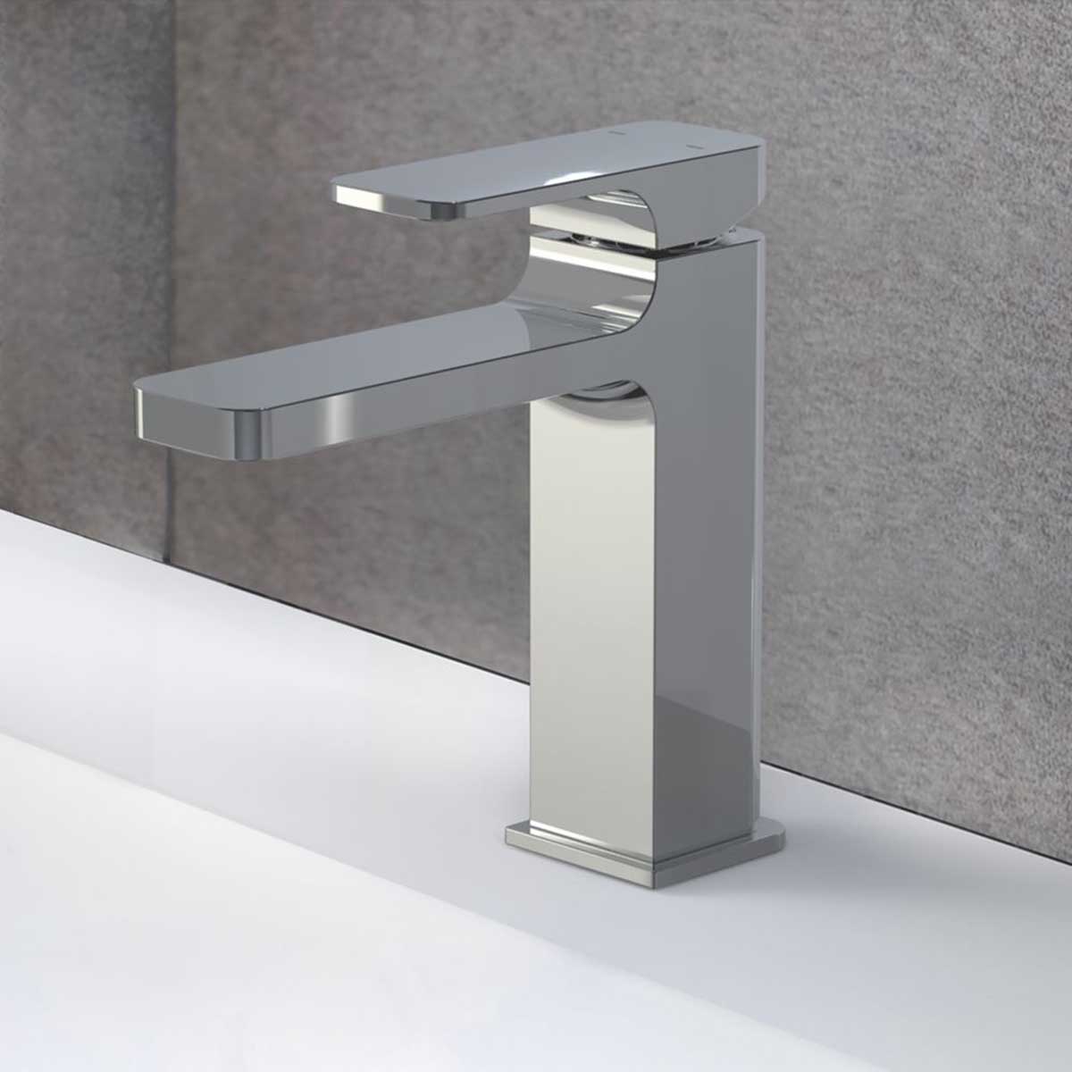 Swirl Basin Tap Mono Mixer Chrome Single Lever Brass Clicker Waste Bathroom - Image 4