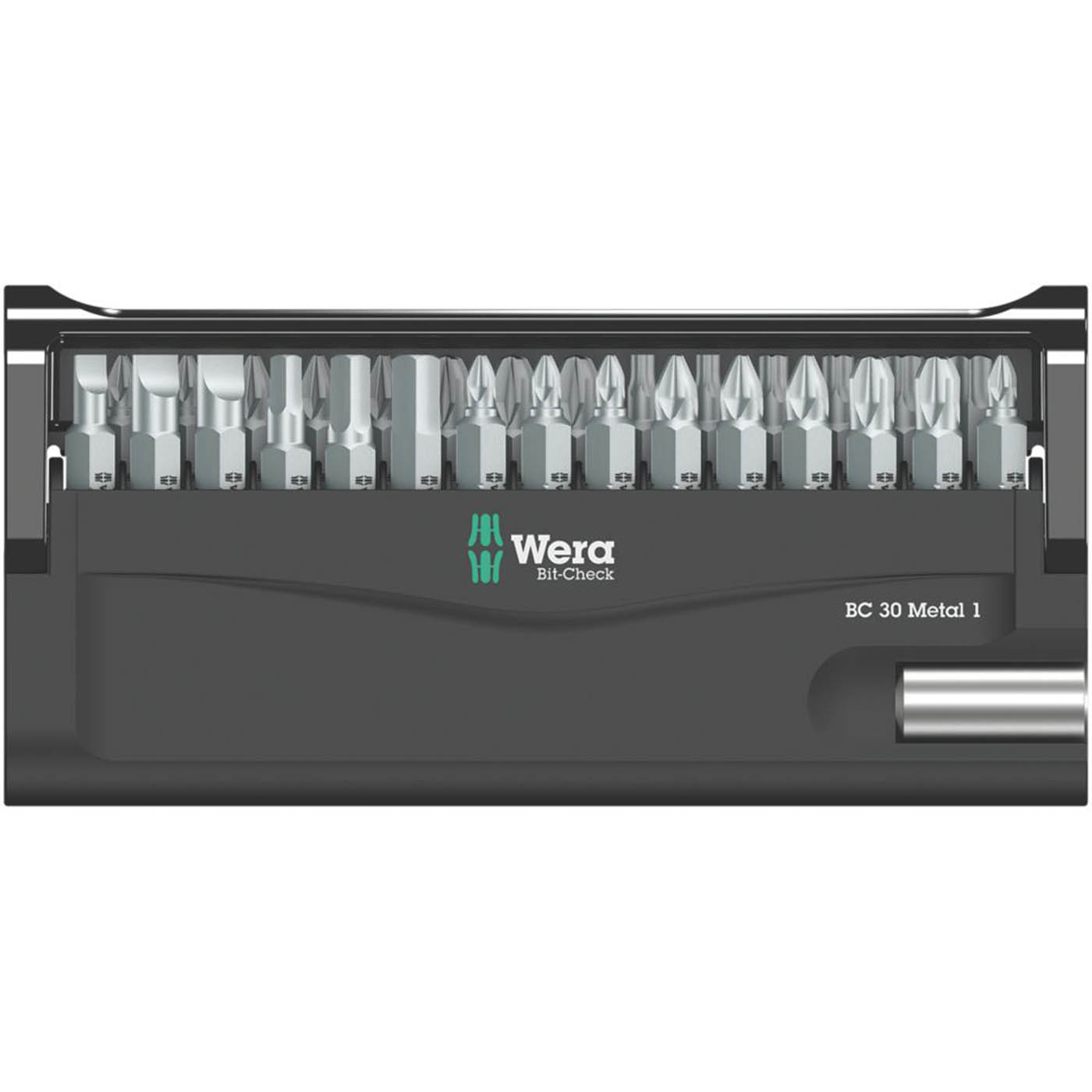 Wera Screwdriver Bit Set 1/4" Hex Shank Mixed Metal Tough Compact 30 Pieces - Image 2