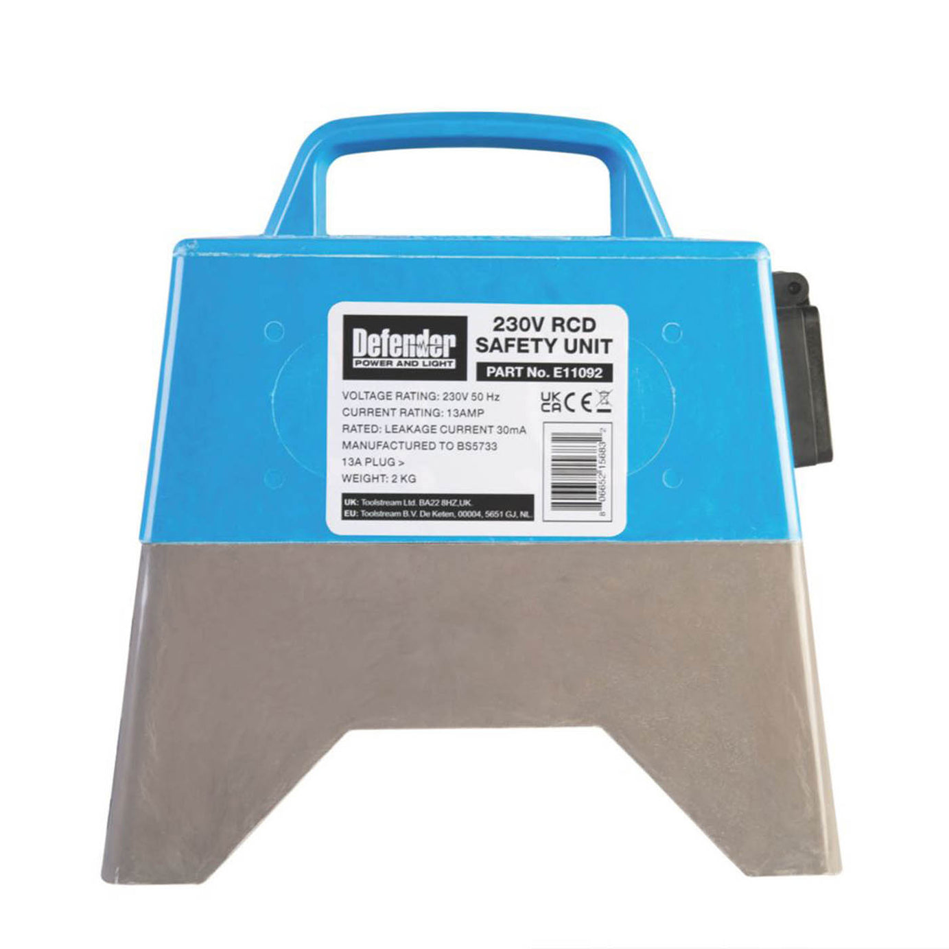 Defender Earth Leakage Unit Passive 40A 1-Gang Blue Switched Lightweight 230V - Image 3