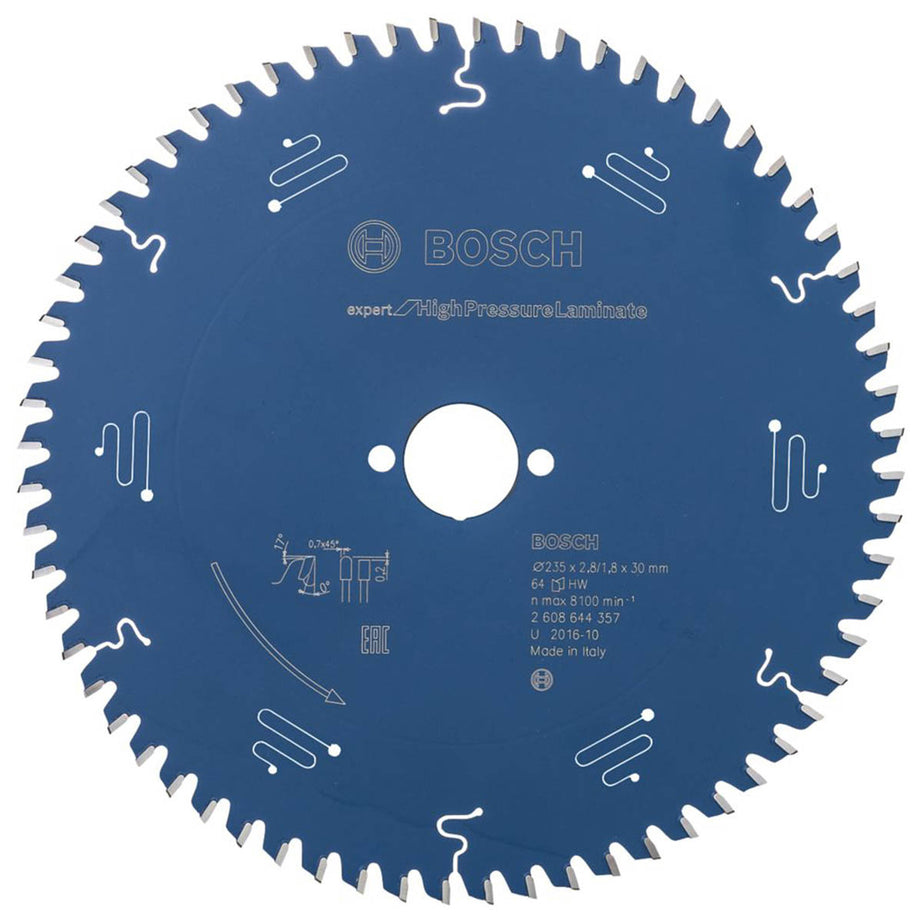 Bosch Circular Saw Blade High Pressure Laminate Extra Fine Cut 235 x 30mm 64T - Image 1