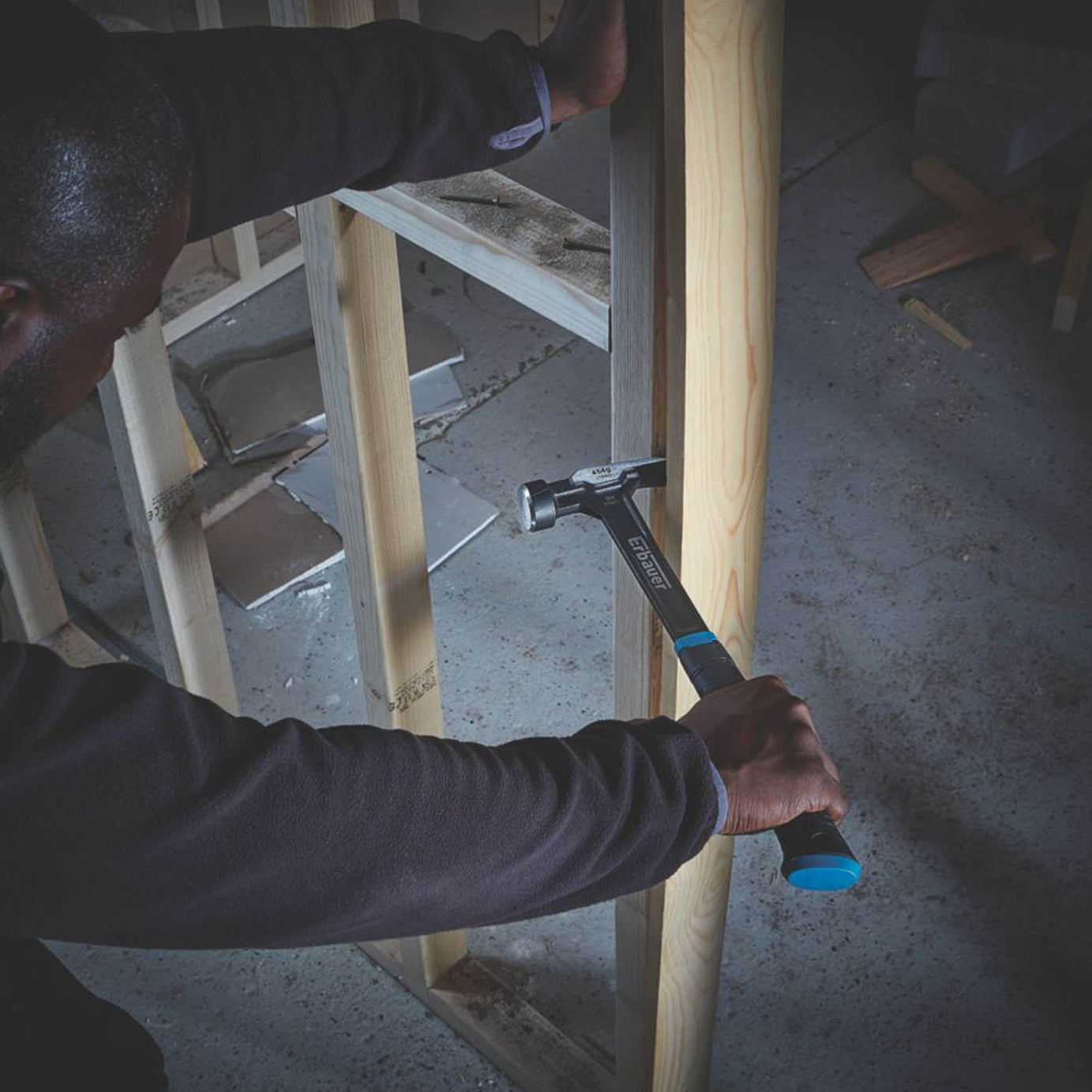 Erbauer Claw Hammer 16oz Carbon Steel Head Ergonomic Soft-Grip Handle Slimline - Image 2