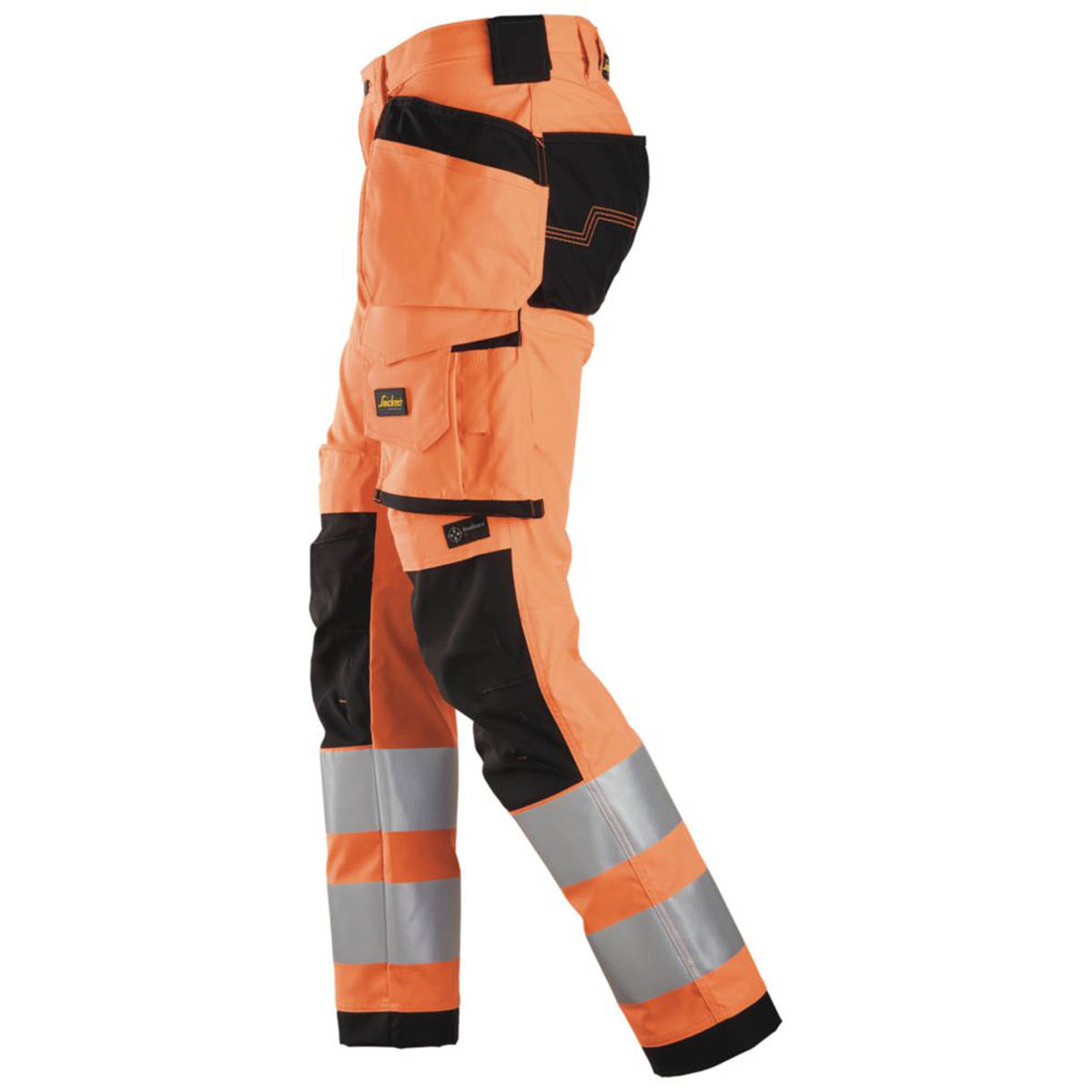 Snickers Hi-Vis Work Trousers 6243 Reflective Orange Slim Fit 35" W 32" L - Image 4